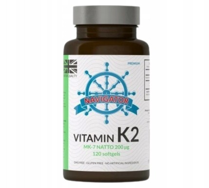 Navigator Witamina K2 MK-7 200 µg 120 softgels ZDROWE KOŚCI STAWY ZĘBY