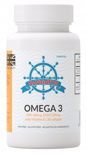NAVIGATOR OMEGA 3 1.000 mg EPA 180 mg DHA 120 mg witamina E 30 kapsułek